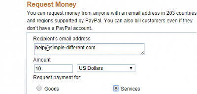 For a quick money request, you just need to input 3 fields.